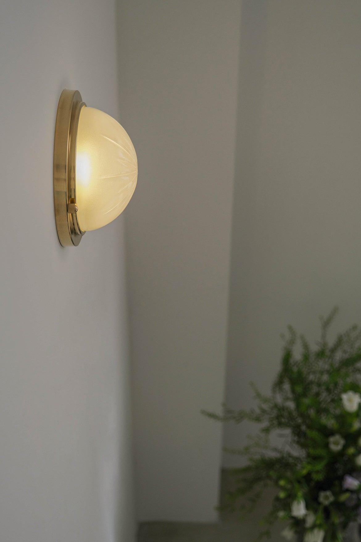 Brass Glass Round Wall Sconces