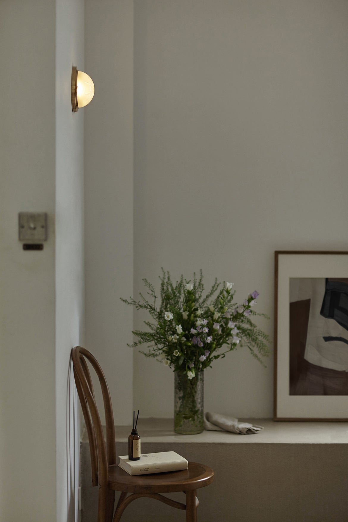 Brass Glass Round Wall Sconces