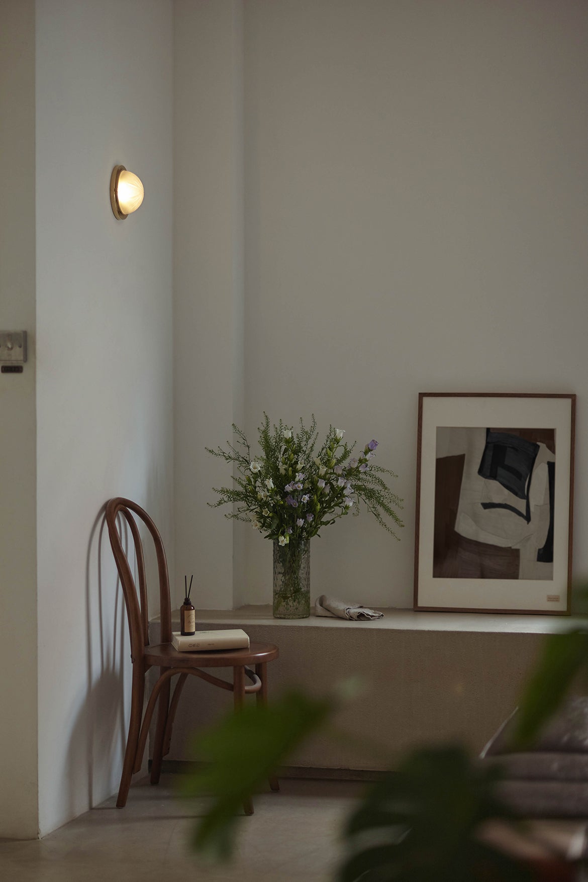 Brass Glass Round Wall Sconces