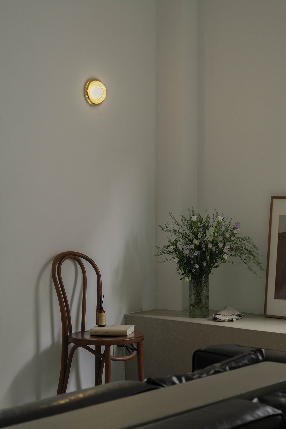 Brass Glass Round Wall Sconces