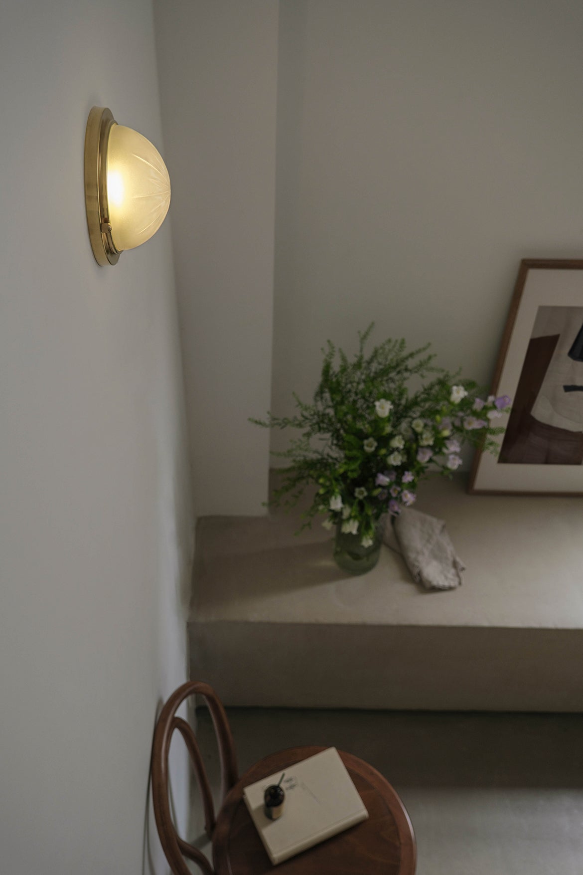 Brass Glass Round Wall Sconces
