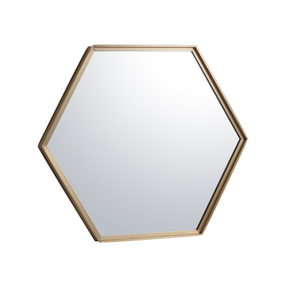Hexagon Modern Brass Mirror