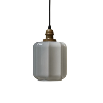Glass and Antique Brass Lantern Pendant Lights