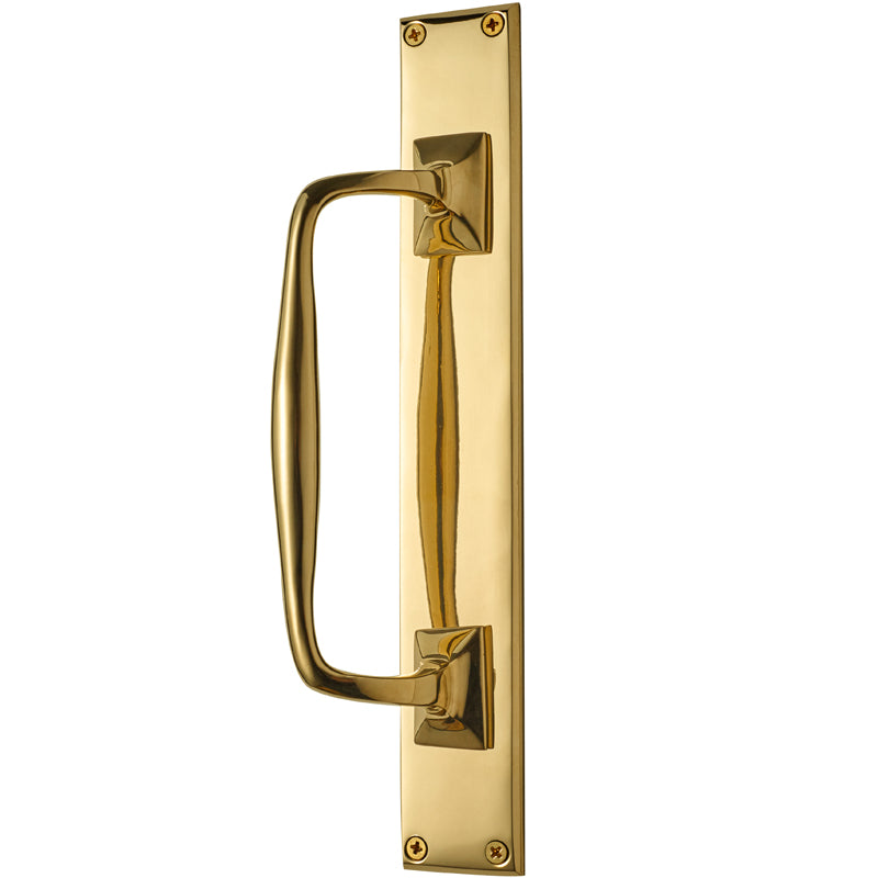 Unlaquered Brass Door Pull Handle  7"