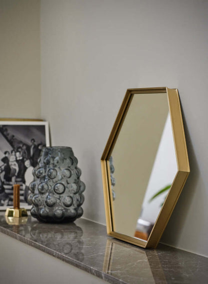 ALOTOF Handcrafted Brass Hexagon Mirror - Unique and Elegant Wall Decor - ALOTOFBRASSERA