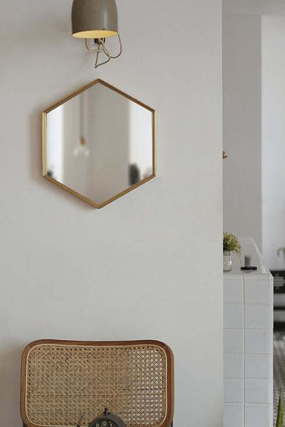 ALOTOF Handcrafted Brass Hexagon Mirror - Unique and Elegant Wall Decor - ALOTOFBRASSERA