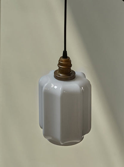 ALOTOF Milk Glass Lantern Pendant Lighting - ALOTOFBRASSERA