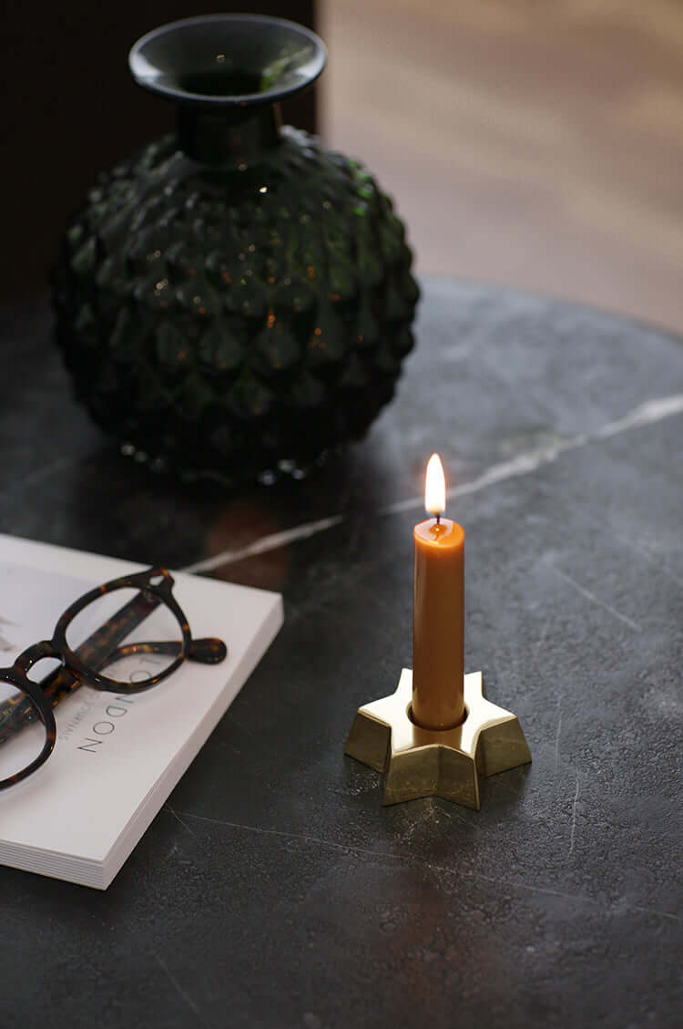 ALOTOF Starry Night Candlestick Holder | Handmade Solid Brass - ALOTOFBRASSERA