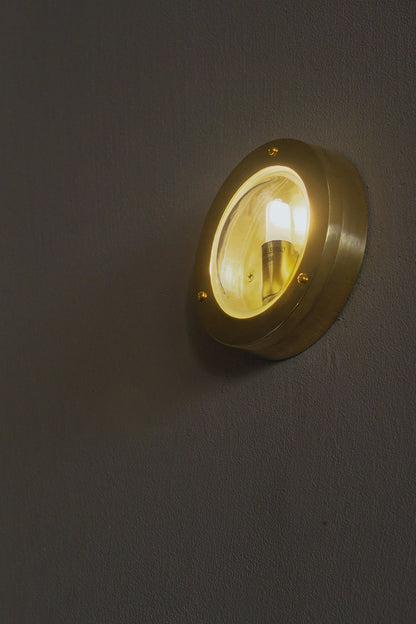 ALOTOF Unlacquered Solid Round Brass Wall Sconce - ALOTOFBRASSERA