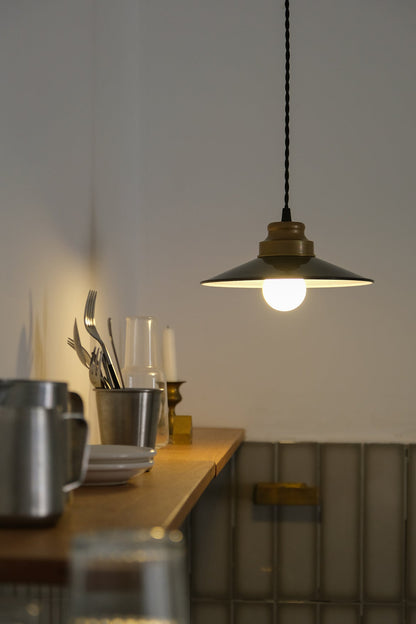 Enamel Retro Industrial Nordic Black Pendant Light | Vintage Ceiling Lamp for Home Decor by ALOTOF - ALOTOFBRASSERA