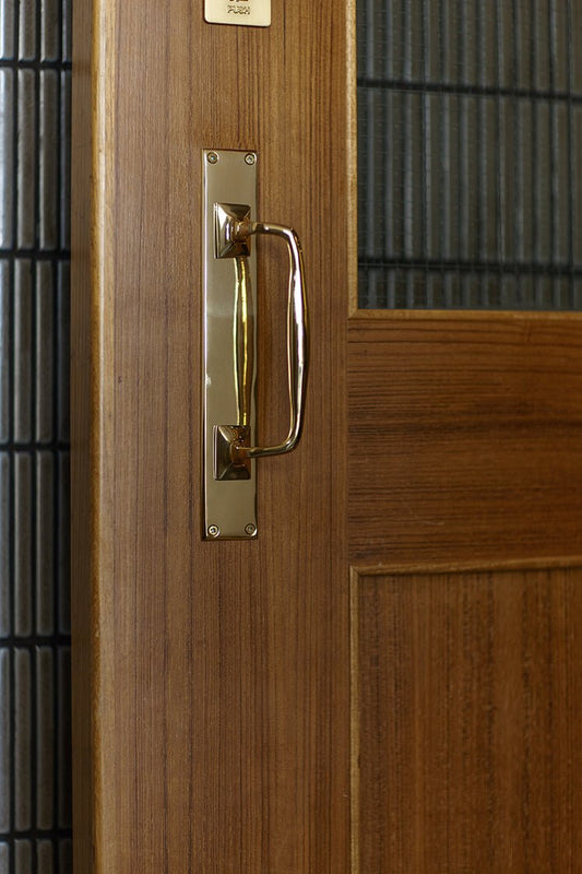 Unlaquered Brass Door Handle Rustic Door Pull Handle 7" - ALOTOFBRASSERA